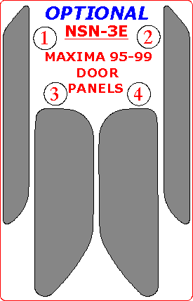 Nissan Maxima 1995, 1996, 1997, 1998, 1999, Interior Dash Kit, Optional Door Panels, 4 Pcs. dash trim kits options