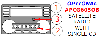 Pontiac G6 2005, 2006, 2007, 2008, 2009, 2010, Interior Dash Kit, Optional Satellite Radio With Single CD, 3 Pcs. dash trim kits options