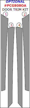 Pontiac G8 2008-2009, Optional Door Interior Trim Kit, 4 Pcs. dash trim kits options