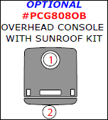 Pontiac G8 2008-2009, Interior Dash Kit, Optional Overhead Console With Sunroof Kit, 2 Pcs. dash trim kits options