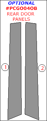 Pontiac GTO 2004, 2005, 2006, Interior Dash Kit, Optional Rear Door Panels, 2 Pcs. dash trim kits options