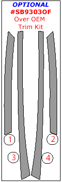 Saab 9-3 2003, 2004, 2005, 2006, Optional Over OEM Interior Trim Kit, 4 Pcs dash trim kits options