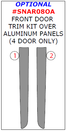 Saturn Astra 2008-2009, Optional Front Door Interior Trim Kit Over Aluminum Panels (4 Door Only), 2 Pcs. dash trim kits options
