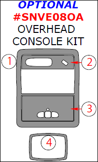 Saturn Vue 2008, 2009, 2010, Optional Overhead Console Interior Kit, 4 Pcs. dash trim kits options