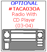 Toyota Corolla 2003, 2004, 2005, 2006, 2007, 2008, Interior Dash Kit, Optional Radio With CD Player, 1 Pcs. dash trim kits options