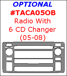 Toyota Corolla 2003, 2004, 2005, 2006, 2007, 2008, Interior Dash Kit, Optional Radio With 6 CD Changer, 1 Pcs. dash trim kits options