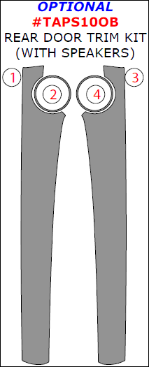 Toyota Prius 2010, 2011, 2012, 2013, 2014, 2015, Optional Rear Door Interior Trim Kit (With Speakers), 4 Pcs. dash trim kits options