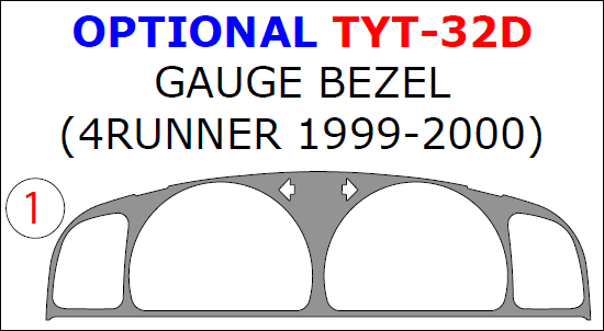 Toyota 4Runner 1999, 2000, 2001, 2002, Interior Dash Kit, Gauge Bezel, 1 Pcs. dash trim kits options