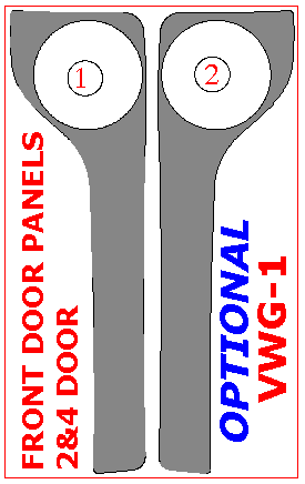 Volkswagen Cabrio 1994, 1995, 1996, 1997, 1998, 1999, 2000, 2001, 2002, Volkswagen Golf/Jetta 1994, 1995, 1996, 1997, 1998, Interior Dash Kit, Optional Front Door Panels, 2 & 4 Door, 2 Pcs. dash trim kits options