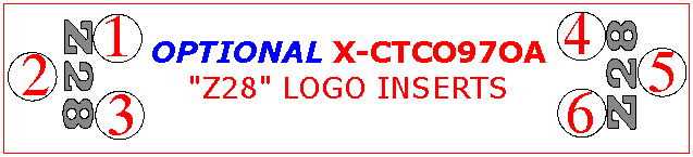 Chevrolet Camaro 1997, 1998, 1999, 2000, 2001, 2002, Exterior Kit, Optional Z28 Logo inserts, 6 Pcs., dash trim kits options