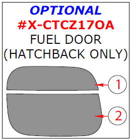 Chevrolet Cruze Hatchback 2017-2019, Exterior Kit, Optional Fuel Door, 2 Pcs. dash trim kits options