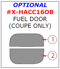 Honda Civic Coupe 2016, 2017, Exterior Kit, Optional Fuel Door, 2 Pcs. dash trim kits options