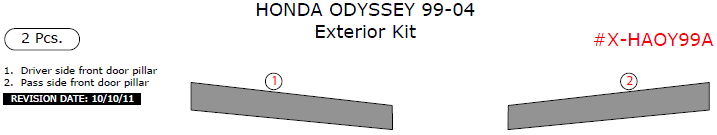 Honda Odyssey 1999, 2000, 2001, 2002, 2003, 2004, Exterior Kit, 2 Pcs. dash trim kits options