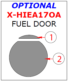 Hyundai Elantra Sedan 2017-2018, Exterior Kit, Optional Fuel Door, 2 Pcs. dash trim kits options