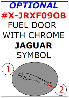 Jaguar XF 2009, 2010, 2011, 2012, 2013, 2014, 2015, Exterior Kit, Optional Fuel Door With Chrome "Jaguar" Symbol, 2 Pcs. dash trim kits options