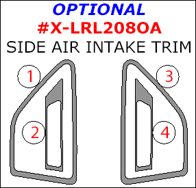 Land Rover LR2 2008, 2009, 2010, 2011, 2012/Freelander 2 2007-2012, Exterior Kit, Optional Side Air Intake Trim, 4 Pcs. dash trim kits options