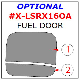 Lexus RX 2016, 2017, Exterior Kit, Optional Fuel Door, 2 Pcs. dash trim kits options