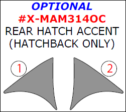 Mazda 3 2014, 2015, 2016, Exterior Kit, Optional Rear Hatch Accent (Hatchback Only), 2 Pcs. dash trim kits options