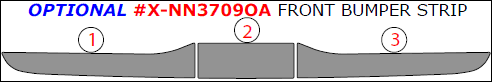 Nissan 370Z 2009, 2010, 2011, 2012, 2013, 2014, 2015, 2016, 2017, 2018, Exterior Kit, Optional Front Bumper Accent, 3 Pcs. dash trim kits options